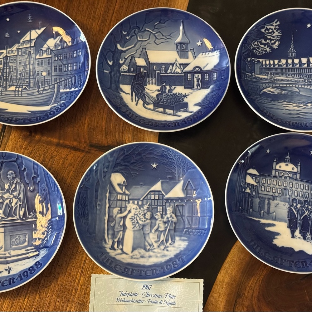 Blue and White Christmas Collector Plates